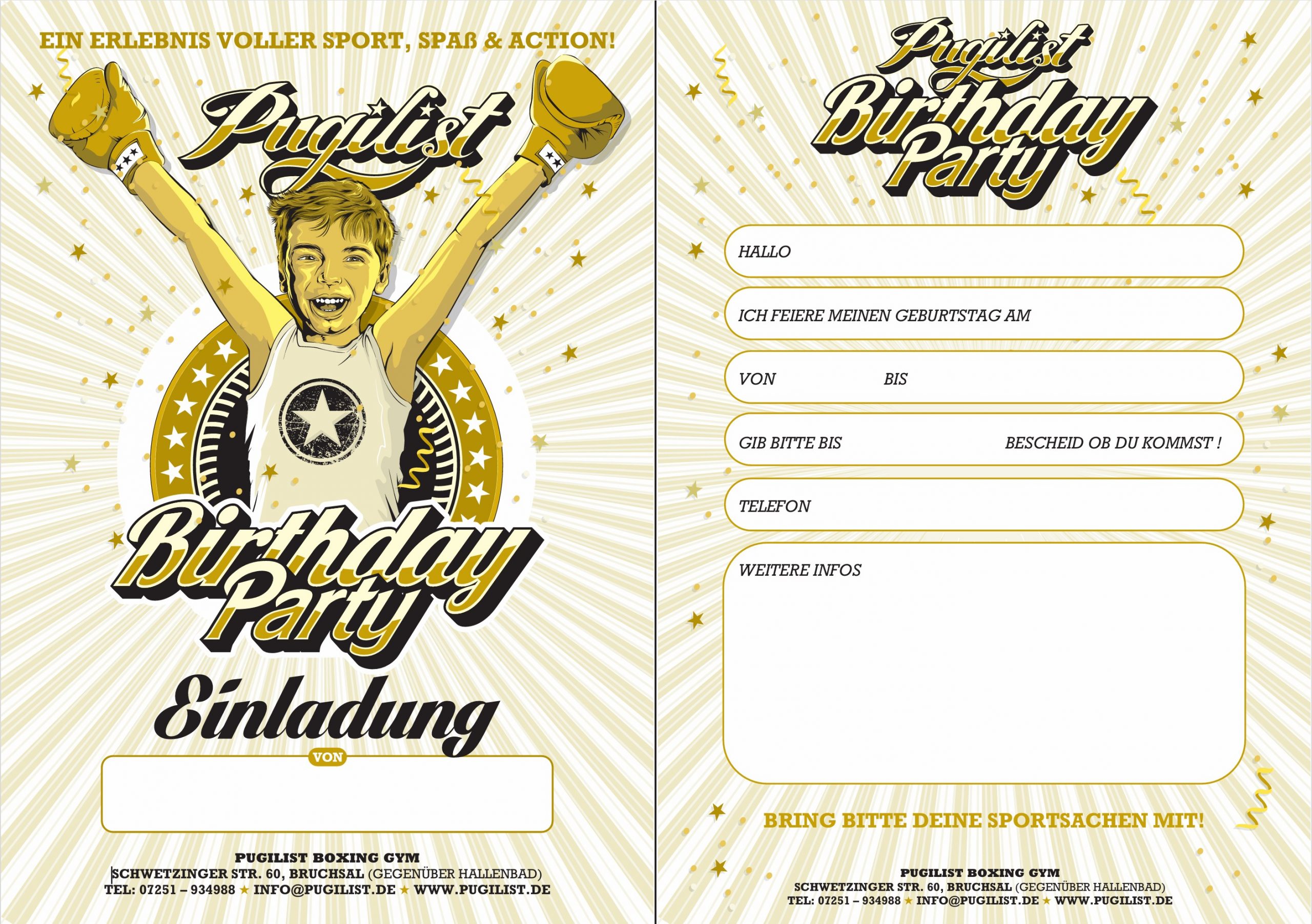 Geburtstagsparty Einladung im Pugilist Geburtstagsparty Einladung im Pugilist